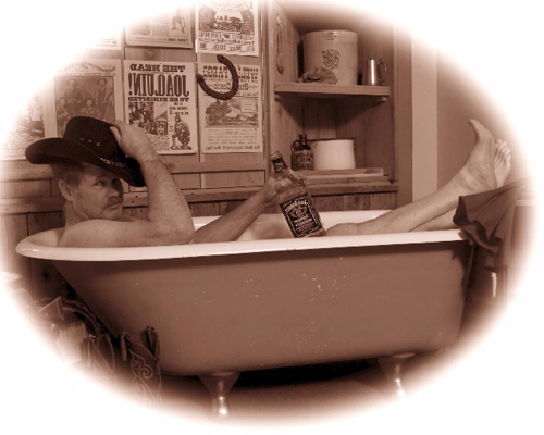 Portrait of a Man in a Vintage Bath