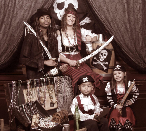 Pirate Themed Vintage Family Portrait