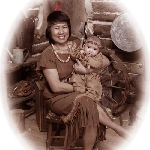 Mother and Baby in Native Costumes
