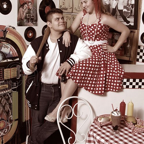 Couple in 50s Diner