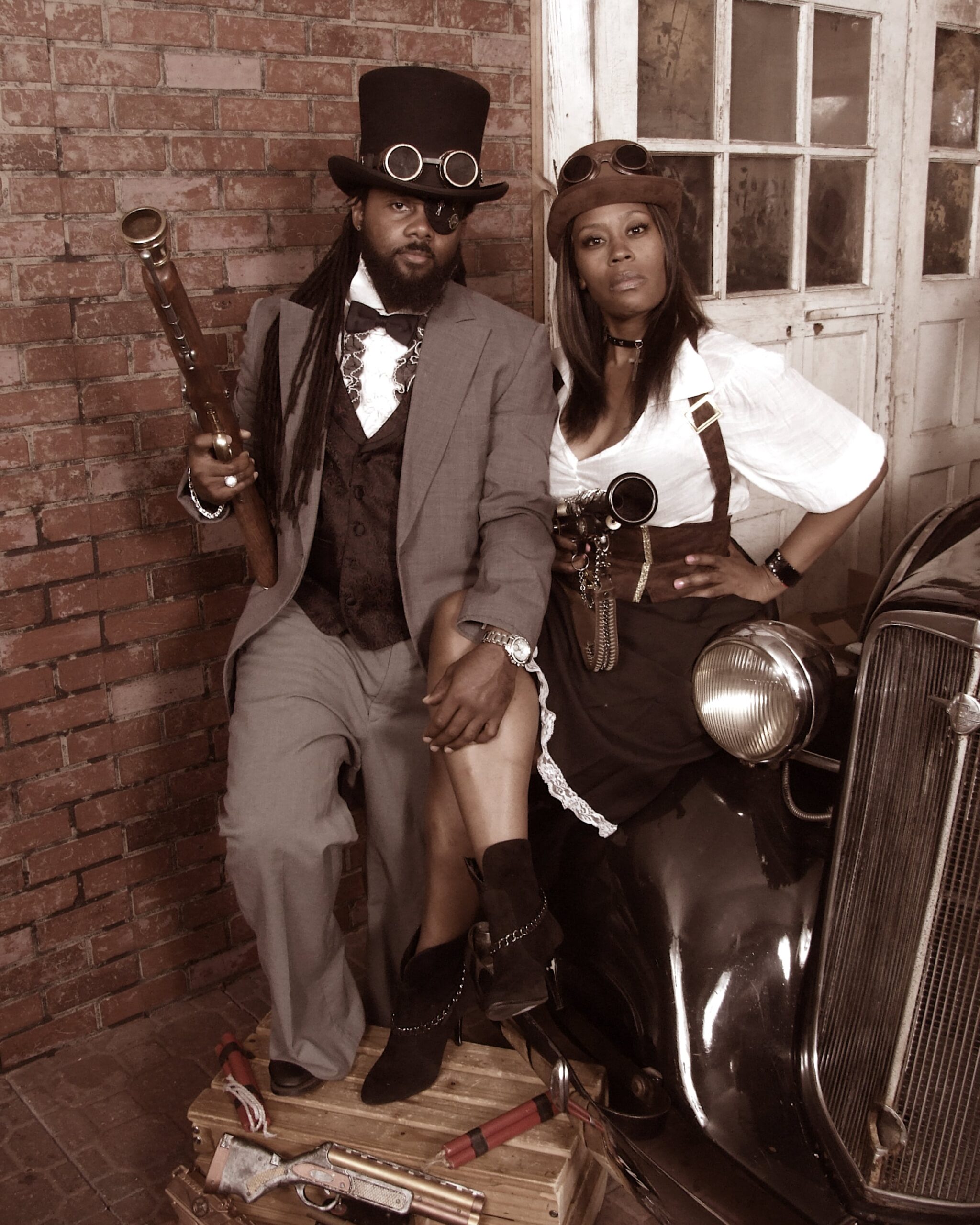 Two Couple in a Steampunk